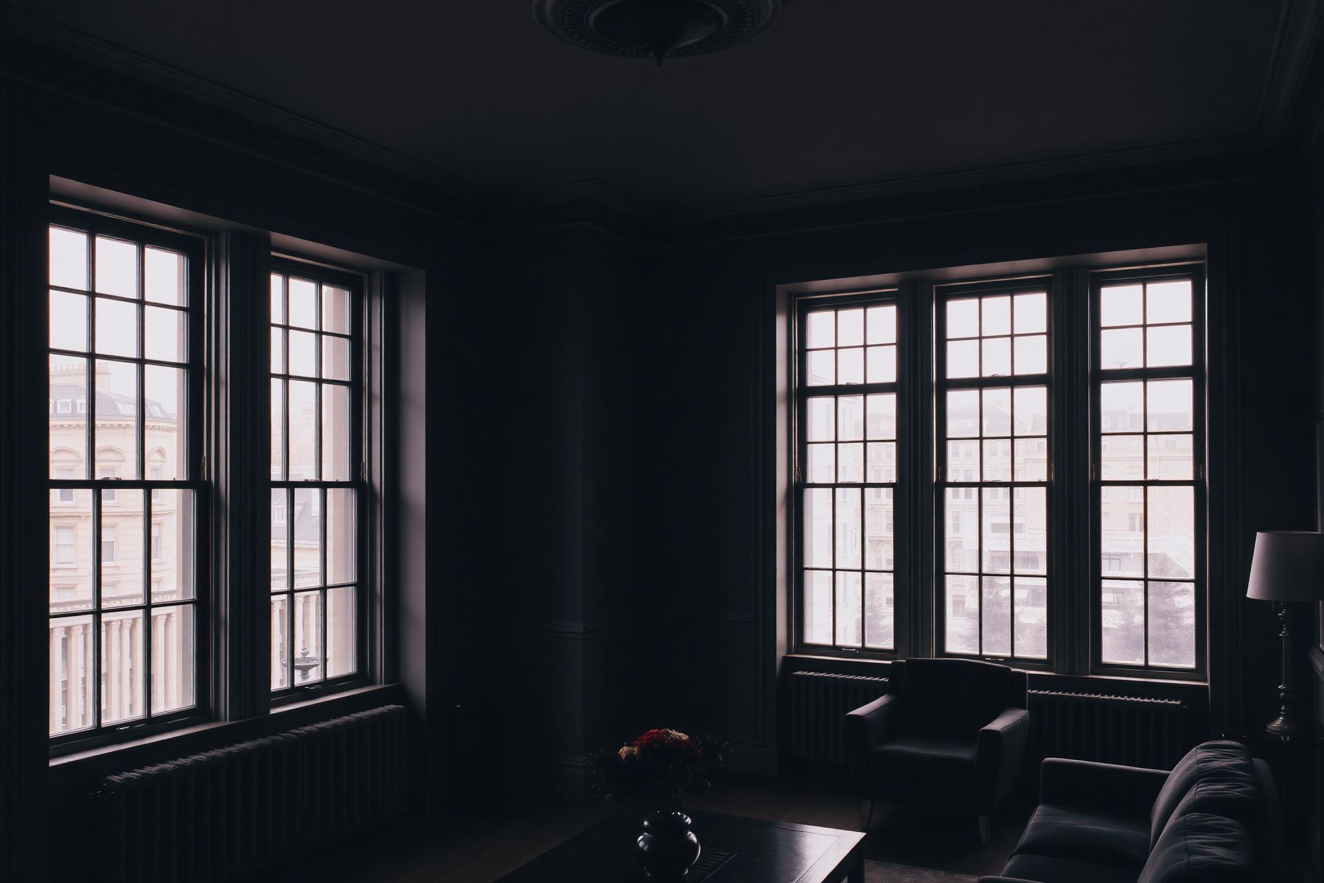 A Georgian Edinburgh drawing room with tall sash windows and soft daylight